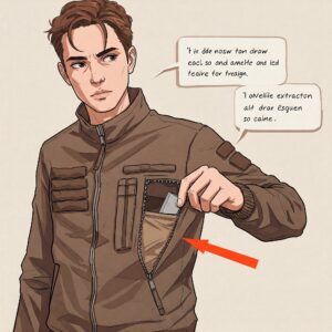 Illustrated view of inner pocket design on a concealed carry jacket