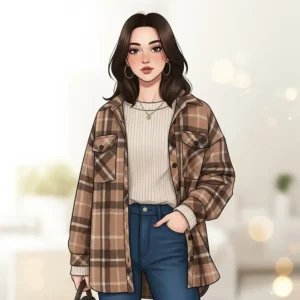womens-flannel-shirt-jacket-layered
