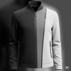 Artistic representation of the versatile grayscale color palette applied to a modern jacket design.