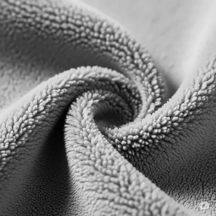 Detailed close-up showing the soft, brushed texture of a high-quality womens microfleece jacket fabric, highlighting its warmth and breathability.