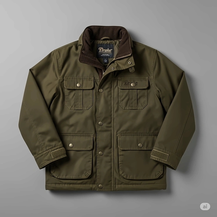 A flat-lay photo of the Drake youth jacket, highlighting the quality and texture of its material.