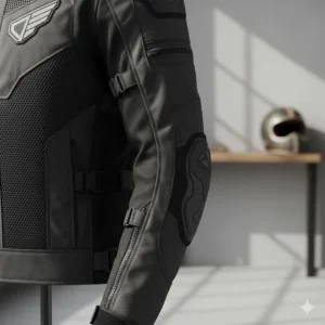 Ergonomic, durable elbow pads providing essential impact protection in this riding jacket.