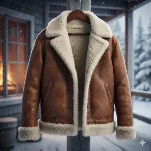 Warm, shearling-lined western jacket perfect for cold weather.