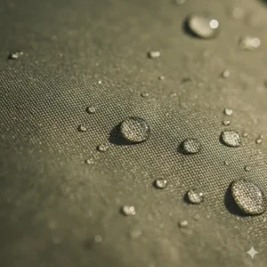 Close-up of the waterproof, breathable material of the new women's wading jacket.