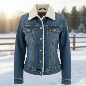 A fitted, stylish western jacket for women, perfect for keeping warm in the winter.