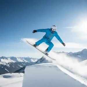 A skier enjoys fresh powder while wearing a durable and highly waterproof snow jacket on the slopes.