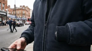Modern streetwear featuring the best bomber jacket men in sleek black nylon